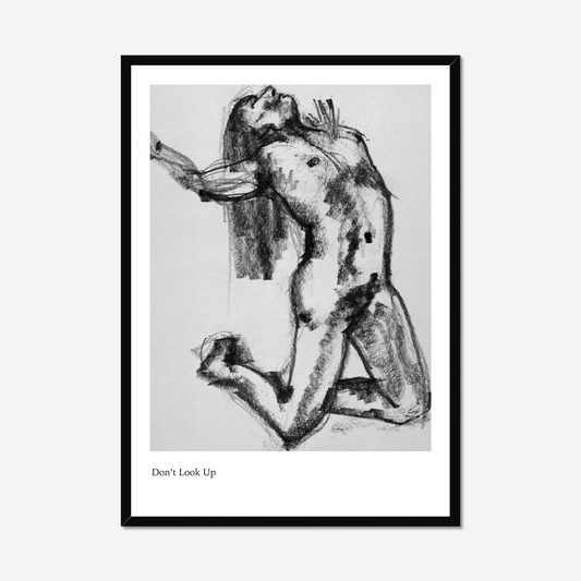 Artistic print "Don't Look Up," showcasing an intriguing composition with contemporary flair.