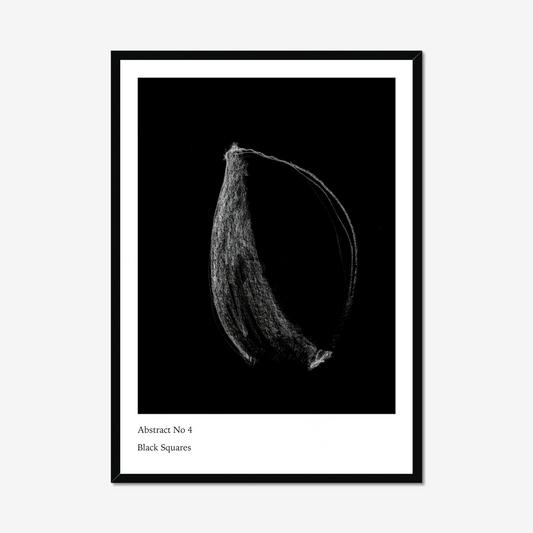 Abstract black and white art print with geometric lines